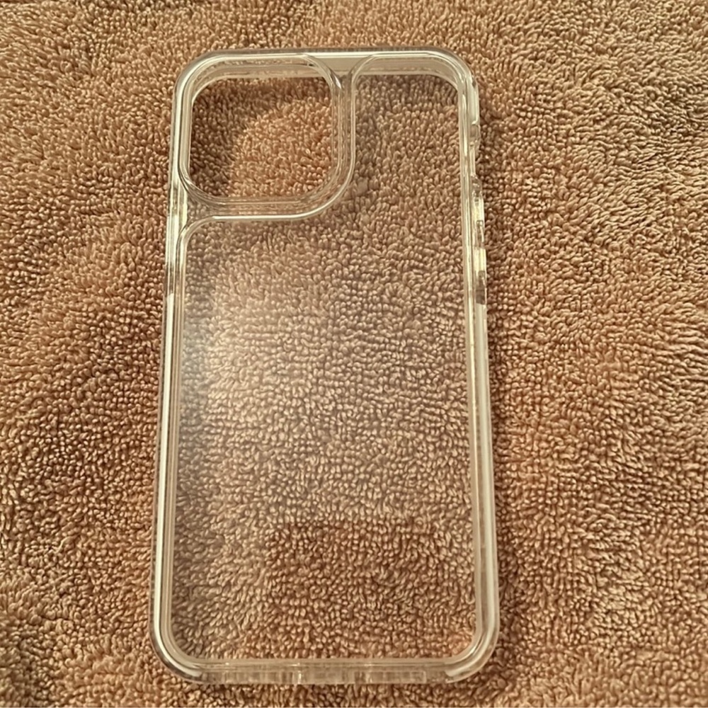 Clear iPhone 13 Pro Max case.